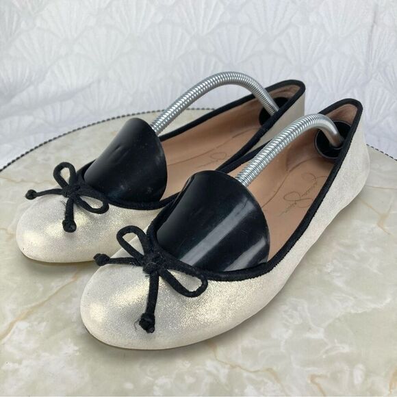 Jessica Simpson Matini Bow Ballet Flats Womens 7 Metallic Gold Ballerina Shoes - Picture 6 of 12